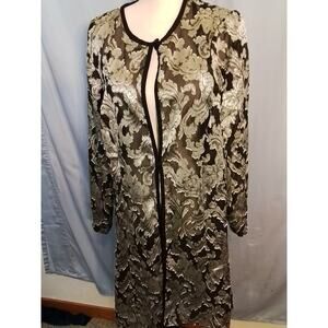 S.L. Fashions Silver on black sheer jacket